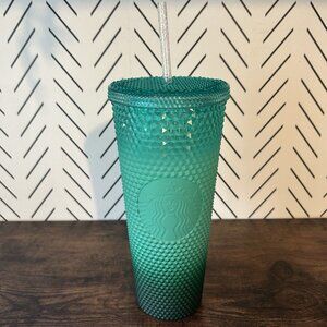 Starbucks 2022 Waxberry Mint Green Ombre Studded Venti Tumbler Cold Cup 24oz Wit